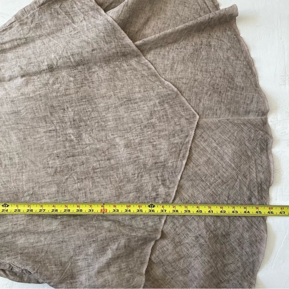 Inizio Italian Linen Magic Dress Taupe 3/4 Sleeves Dress Size L - Picture 7 of 8